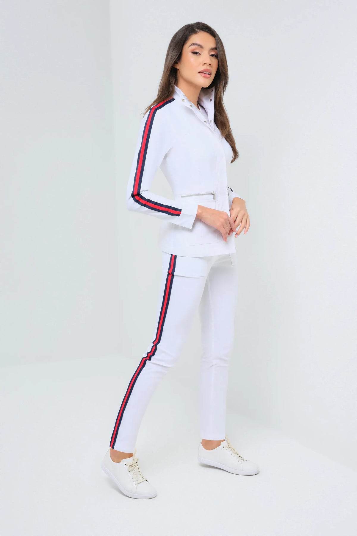 McCall Stripe Performance Cotton Skinny Pant