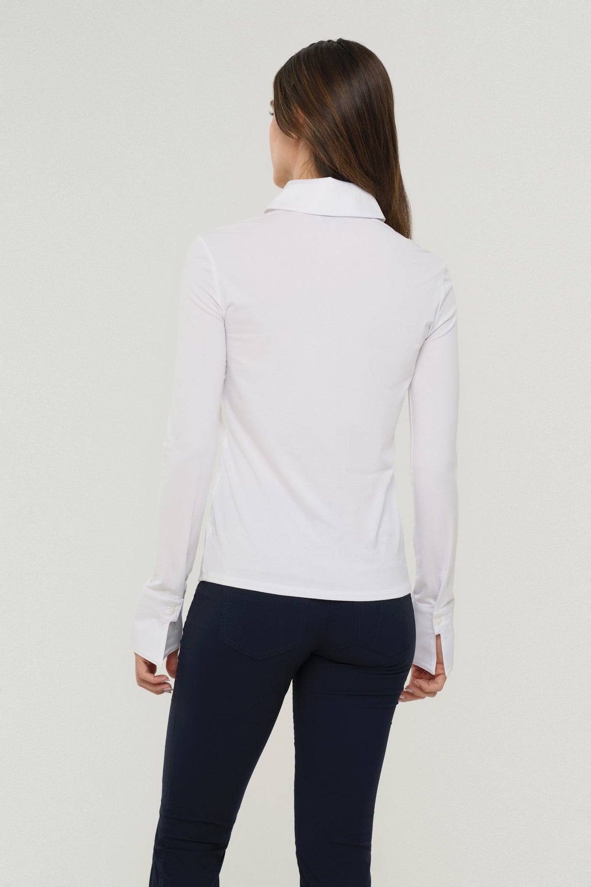 Alida Button Down Poplin Shirt in White