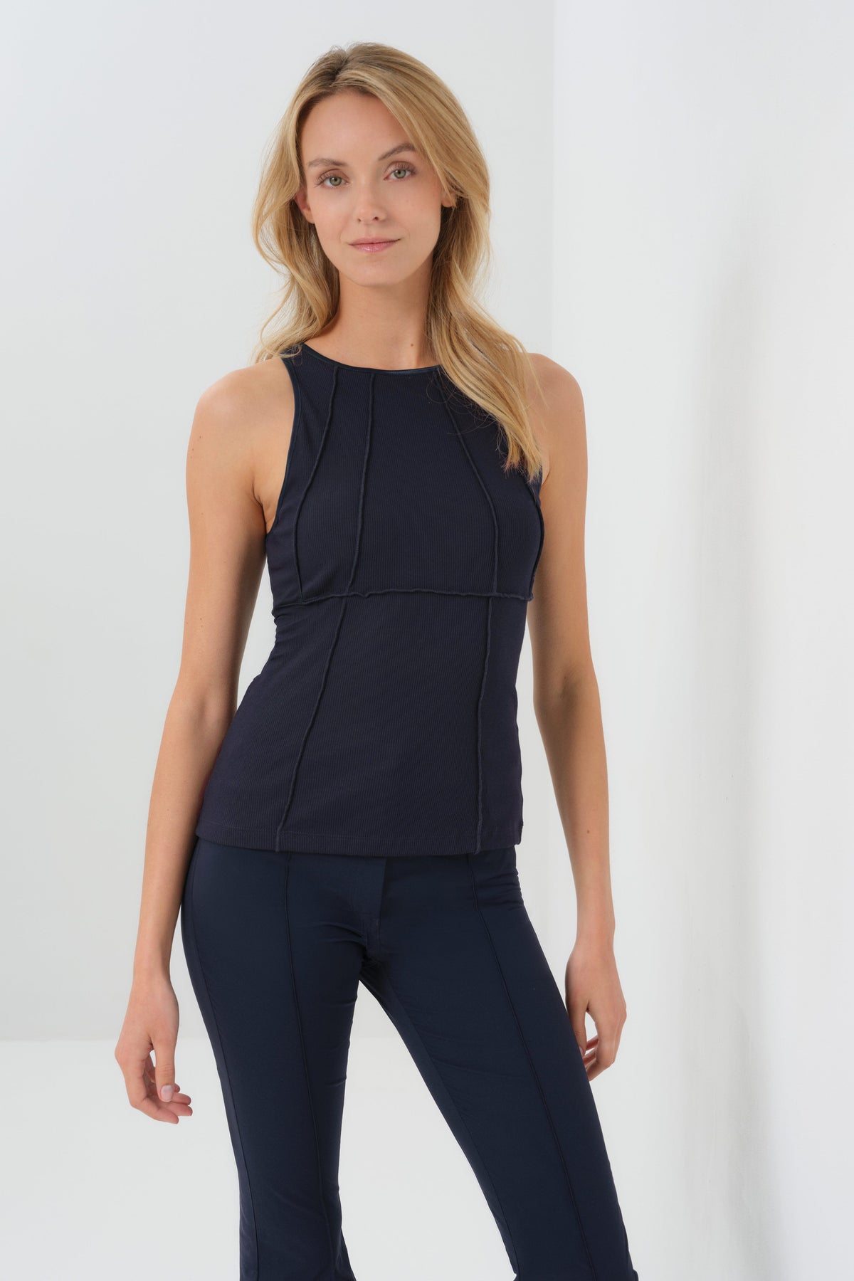 Callie Rib Halter Top with Seam Shaping