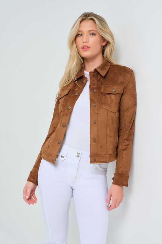 Delilah Faux Suede Trucker Jacket