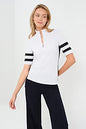 Serena Sport Striped Zip-Up Short Sleeve Top