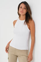 Callie Rib Halter Top with Seam Shaping