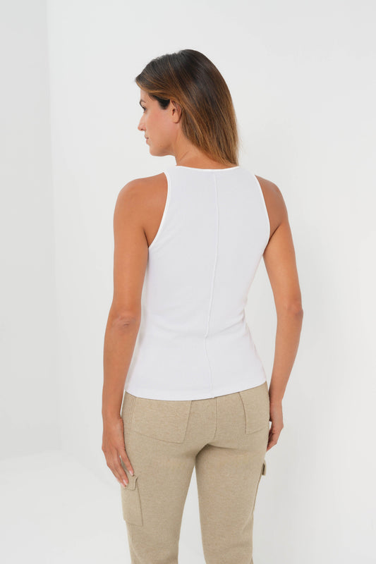 Callie Rib Halter Top with Seam Shaping