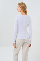 Long Sleeve Celeste Rib Top with Seam Shaping