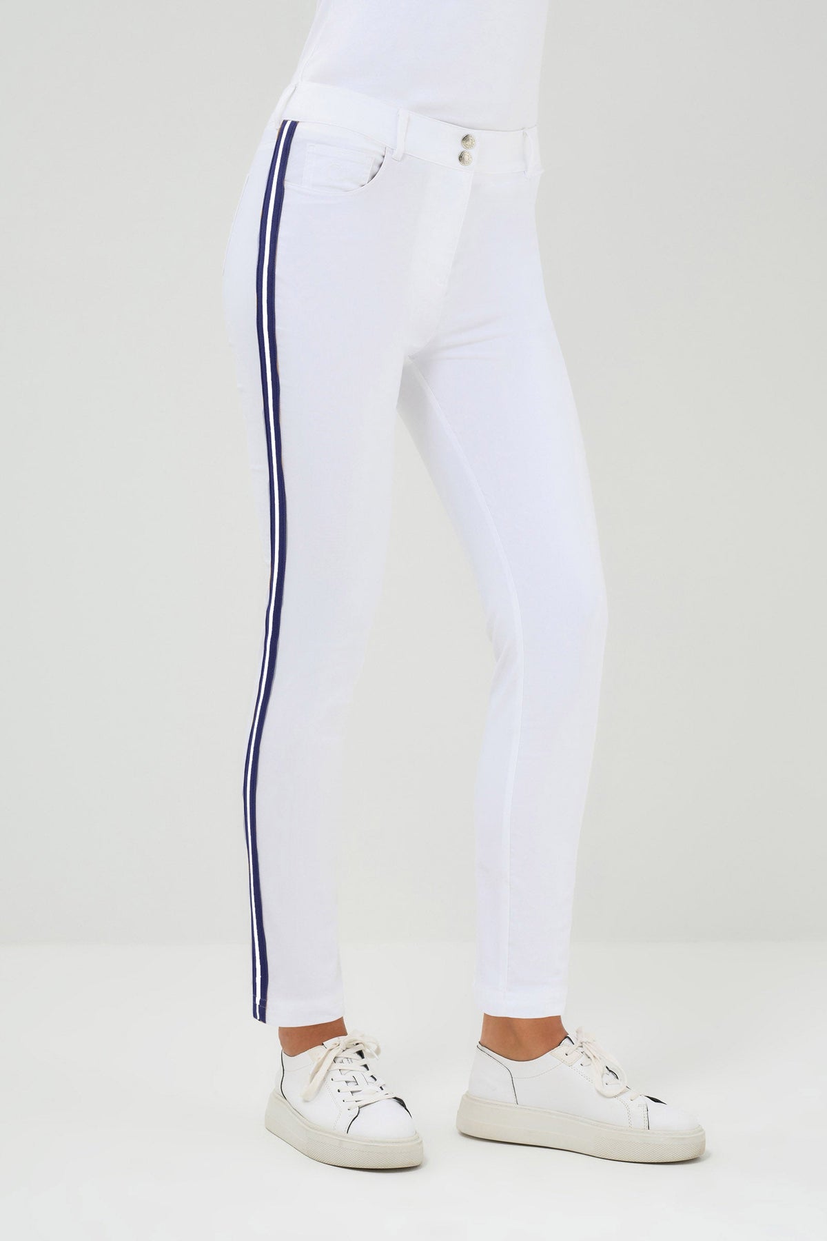 Luli Stripe Performance Cotton Skinny Pant