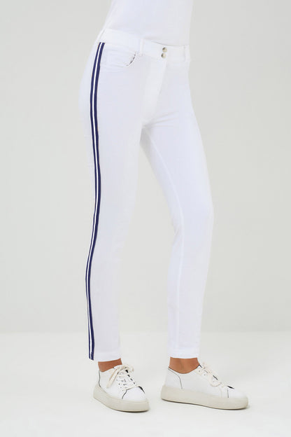 Luli Stripe Performance Cotton Skinny Pant