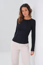 Long Sleeve Celeste Rib Top with Seam Shaping