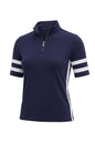 Serena Sport Striped Zip-Up Short Sleeve Top