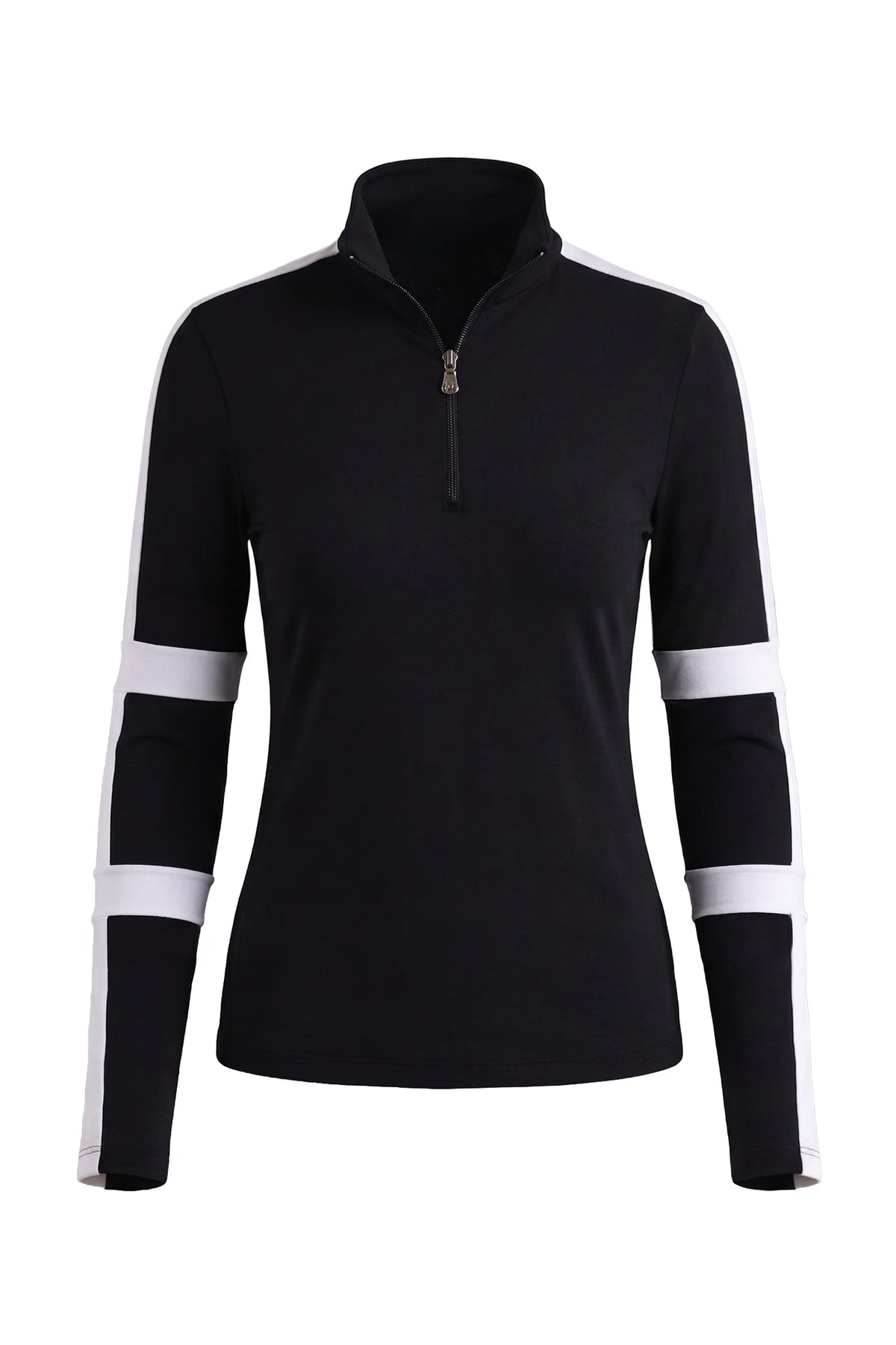 Stacey Sport Striped Zip-Up Top