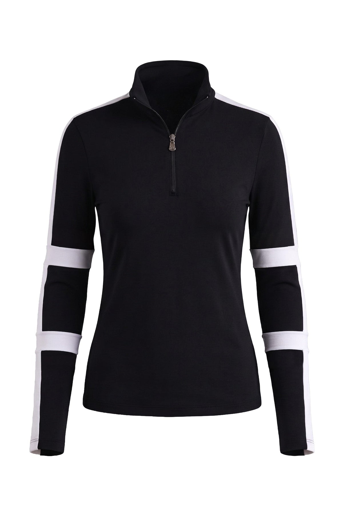 Stacey Sport Striped Zip-Up Top