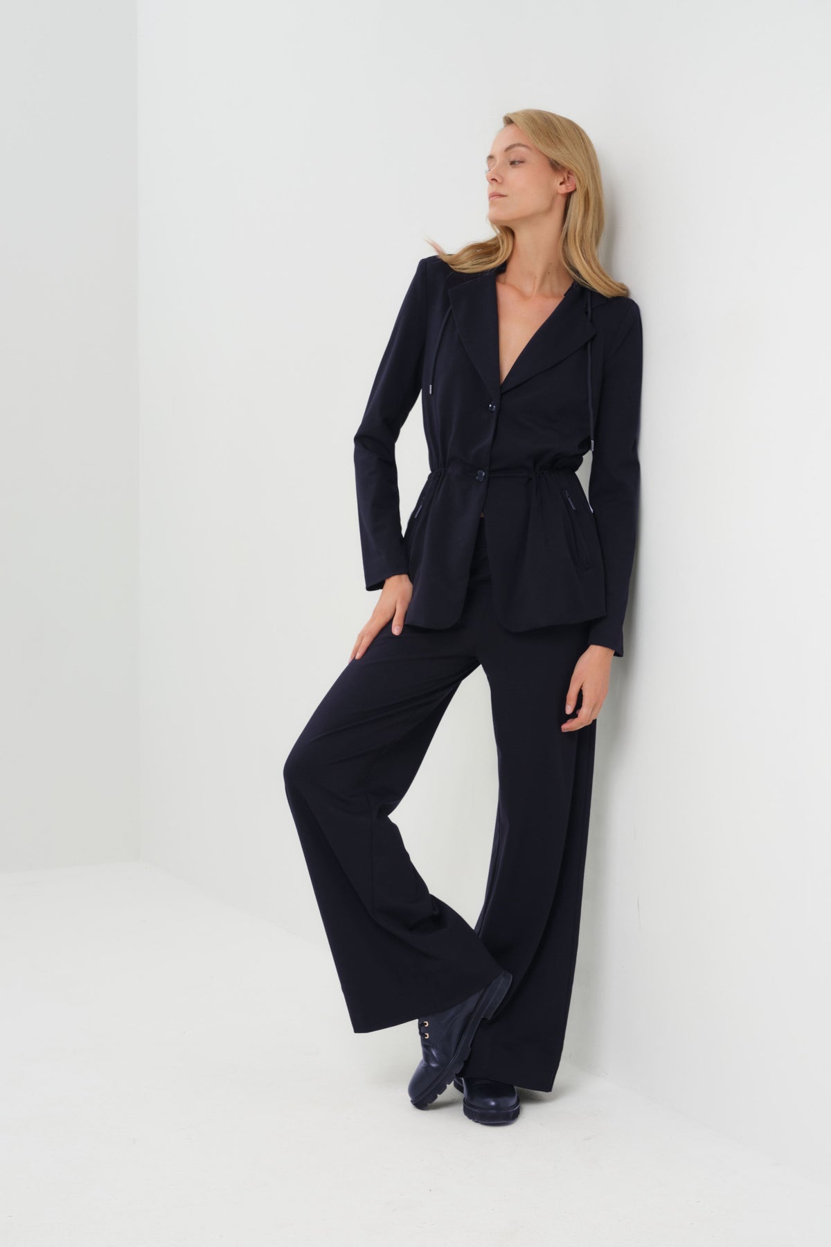 Tressa Duo Comfortable Travel Blazer with Removable Hood & Cinchable Waist